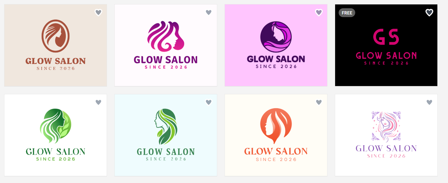 Brand Crowd beauty logoes