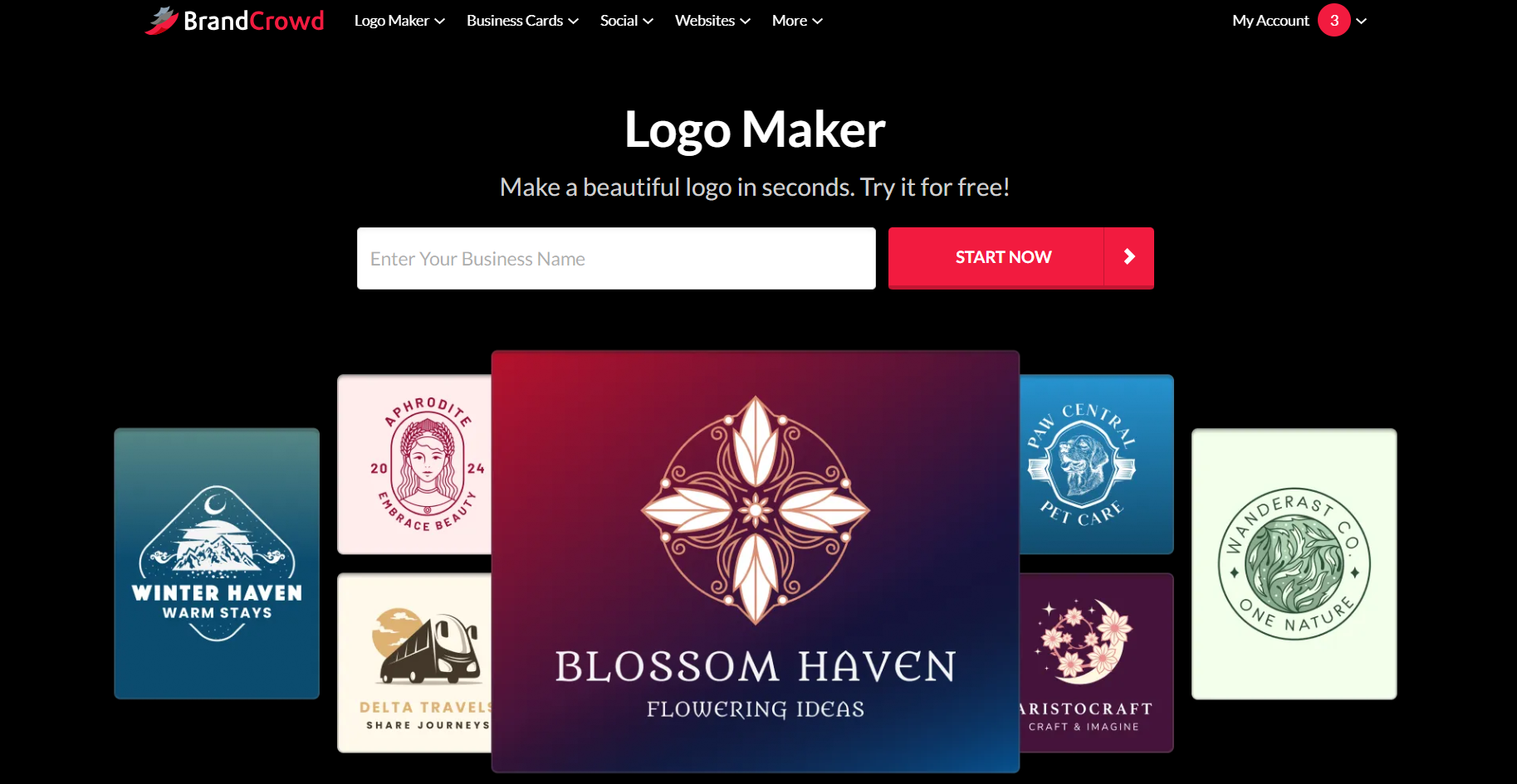 BrandCrowd homepage