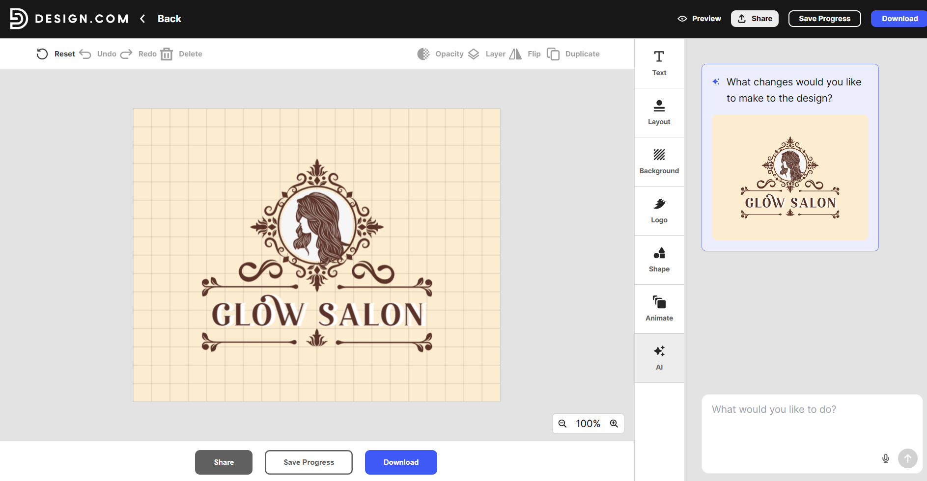 design.com beauty salon editing