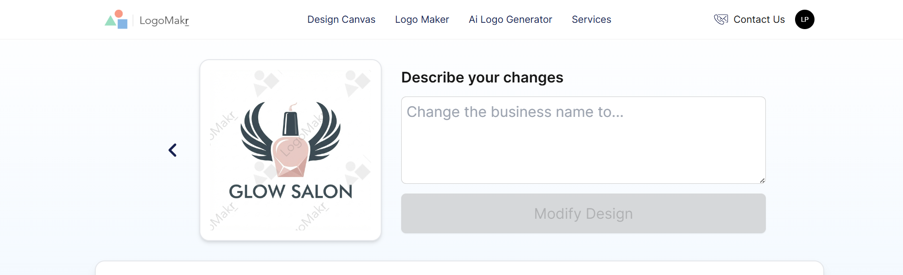 logomakr beauty editing